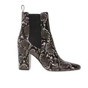Steve Madden Womens Subtle Gray Snake Print Ankle Boots Size 8.5